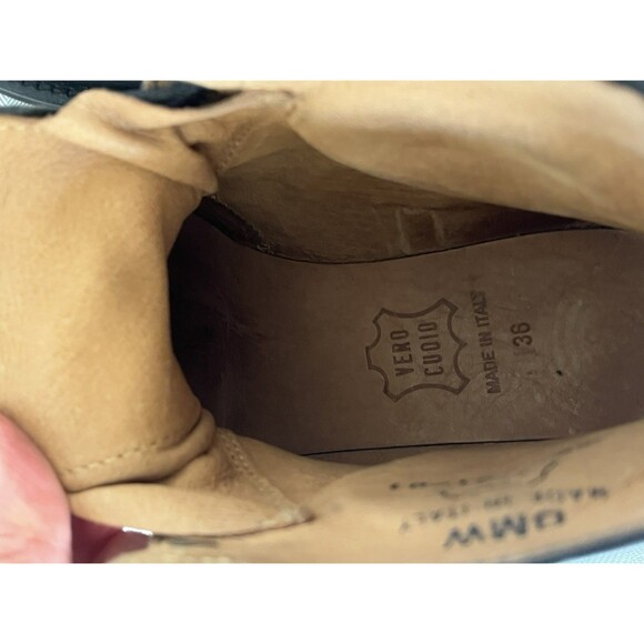 BMW Black Leather Lace Up Ankle Moto Riding Boot W/ Ankle Protector Women SZ 6 - Picture 11 of 11